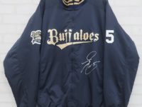 ミズノプロ オリックスバファローズ 背番号15 佐藤達也選手 サイン入りスタジャン MIZUNO PRO グランドコート ジャンパー 支給品